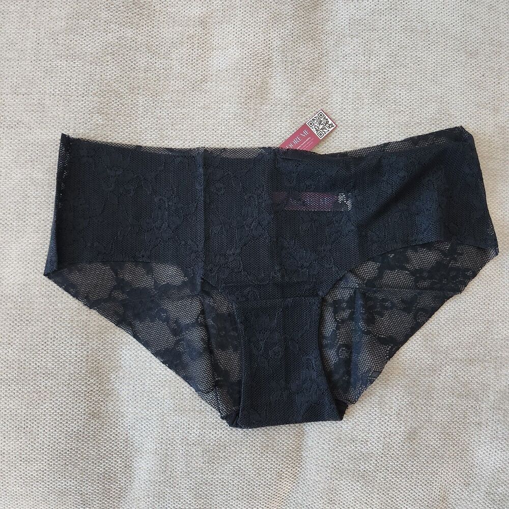 Adore Me Large‎ Black Hipster Lace Panty Bottoms NWT